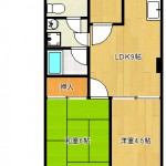 南にワイドスパンのバルコニー(間取)